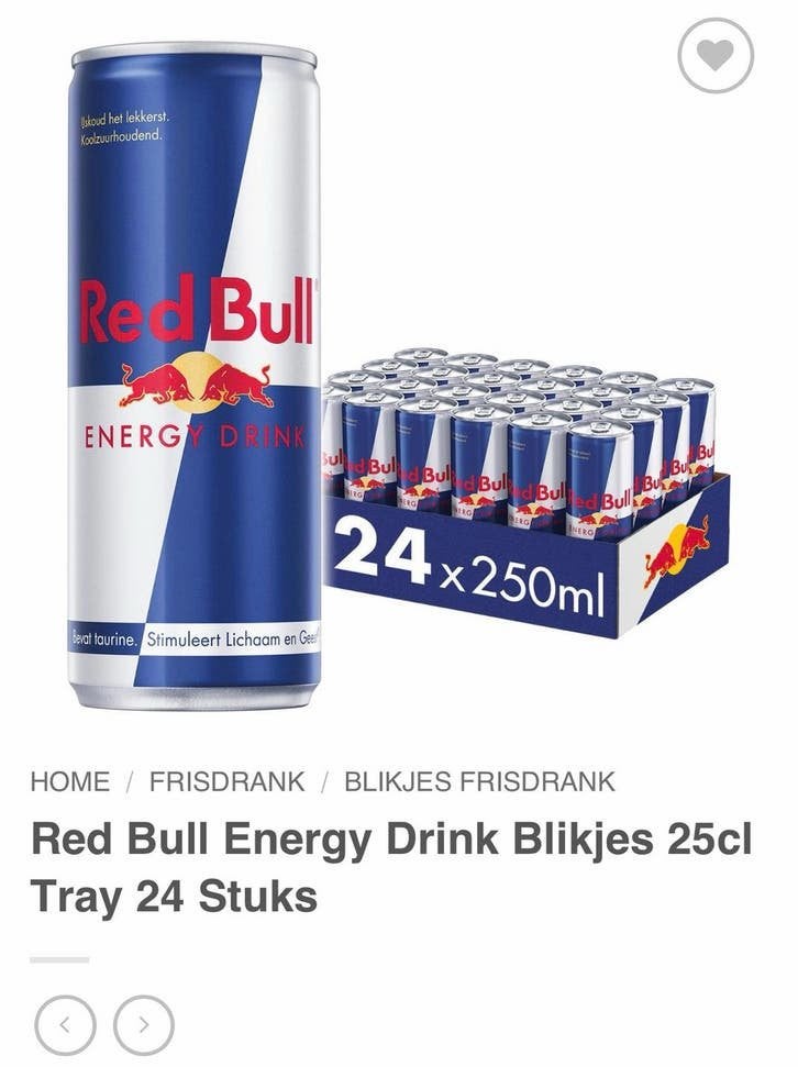 Redbull 20 tray 480 blikjes, Ophalen