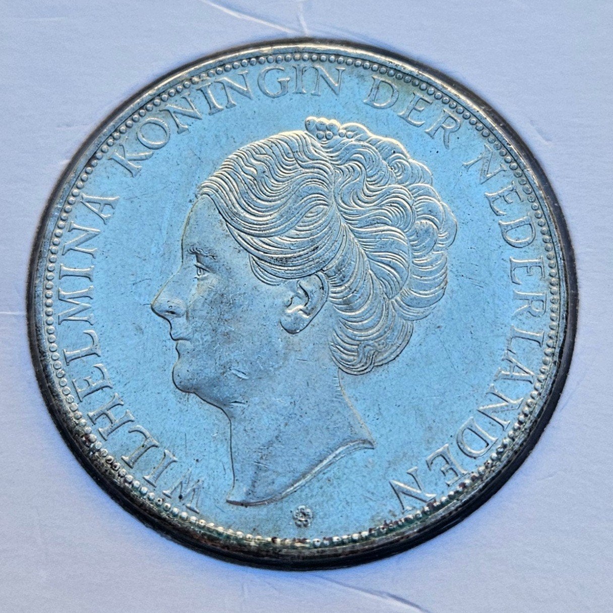 Rijksdaalder 1938 Grof Haar, Zilver, Ophalen of Verzenden, Koningin Wilhelmina, Losse munt