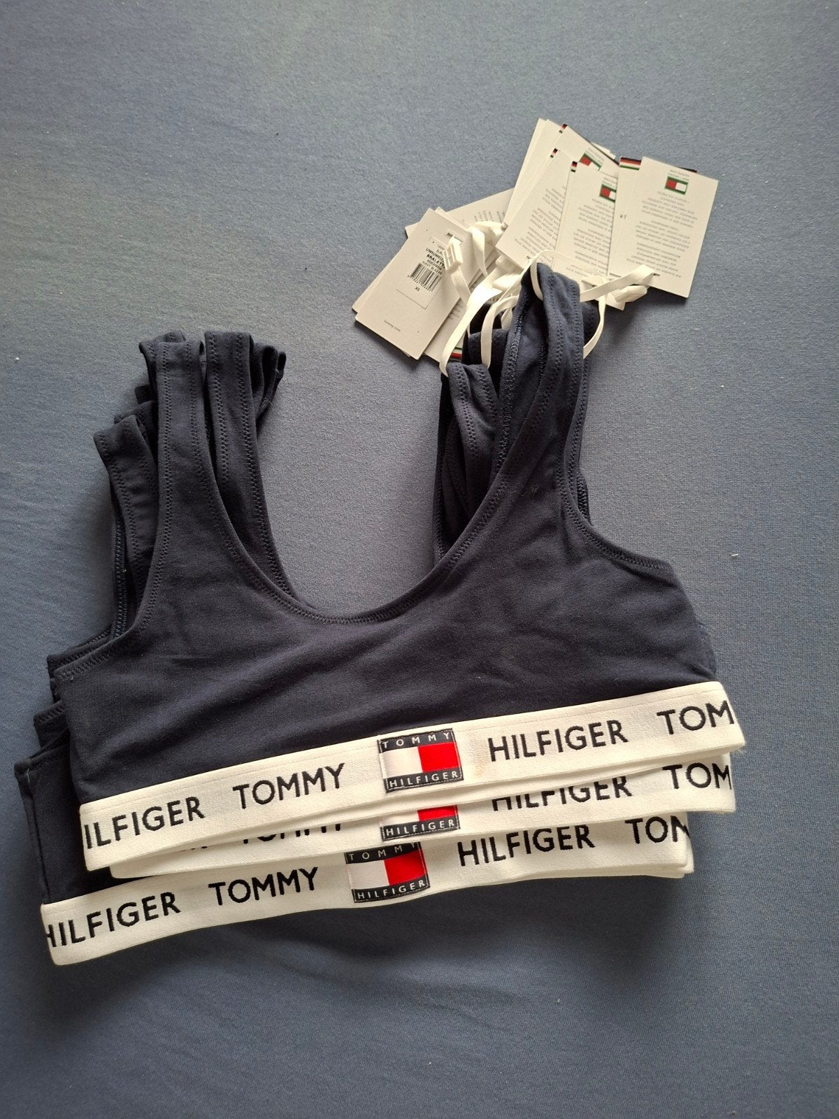 Partij 9x Tommy Hilfiger bralette sport BH's XS donkerblauw, Tommy Hilfiger, Verzenden, Blauw, BH