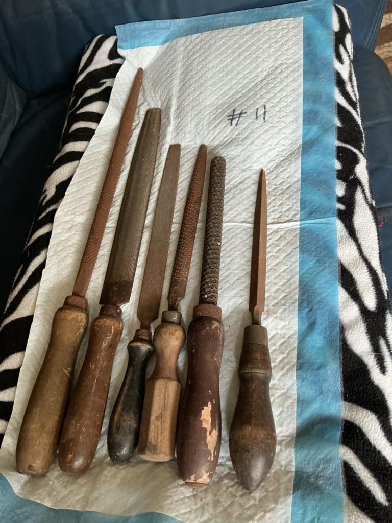 Set van 6 vintage vijlen met houten handvatten, Ophalen of Verzenden