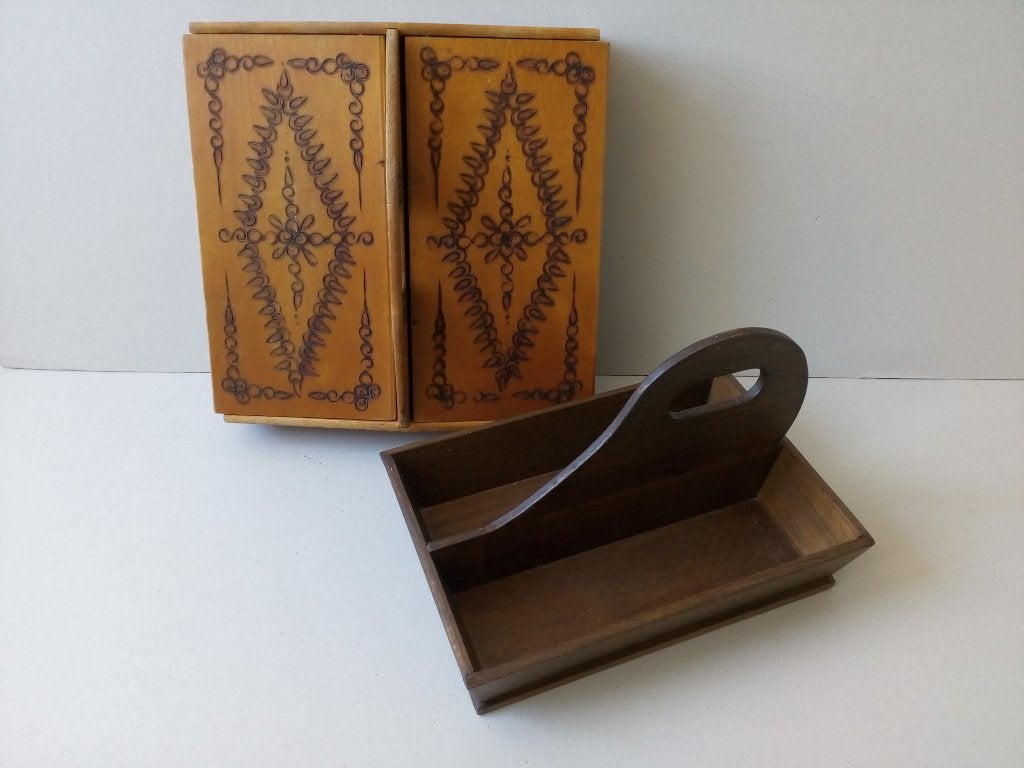 Bestek/voorraadbakken. Hout. Brocante Pr.per stuk., Ophalen of Verzenden