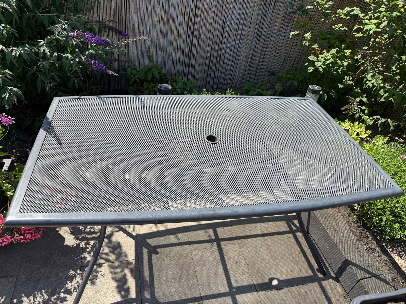 Jysk tuintafel 120x87 cm - Gebruikt, Tuin en Terras, Ophalen, Gebruikt, Rechthoekig, Metaal