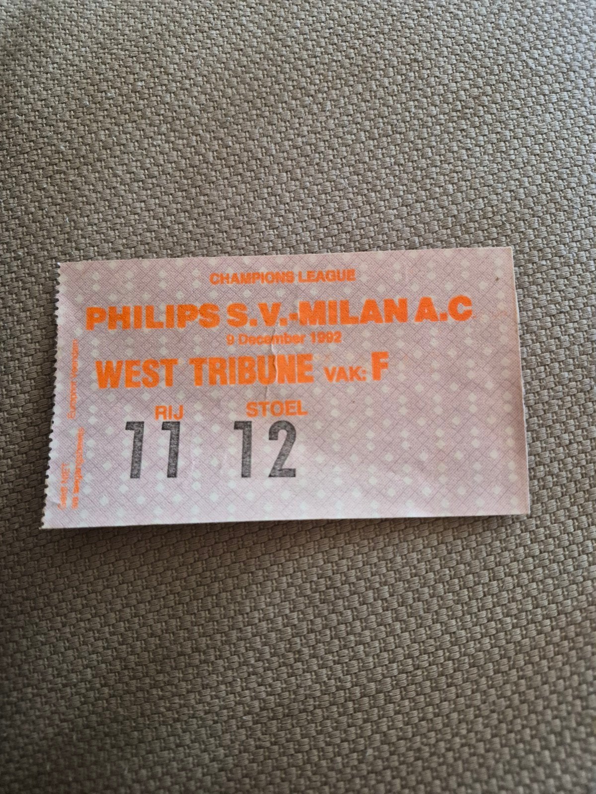 Ticket PSV - AC Milan, Ophalen of Verzenden, Gebruikt, PSV, Overige typen