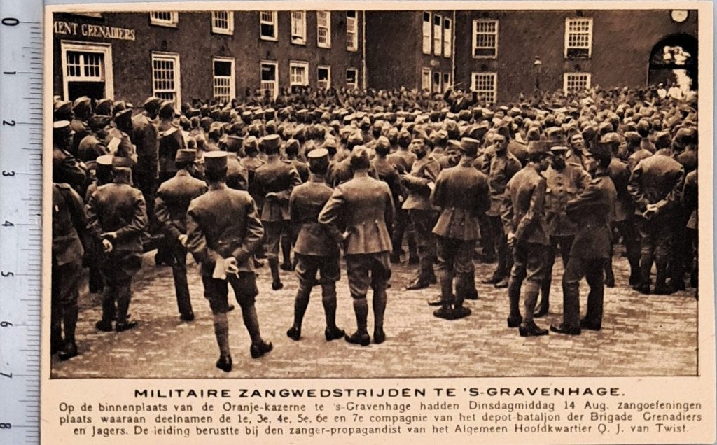 leger 1917: militaire zangwedstrijd Oranje-kazerne Den Haag, Verzamelen, Verzenden, Voor 1940, Gebruikt, Overige onderwerpen
