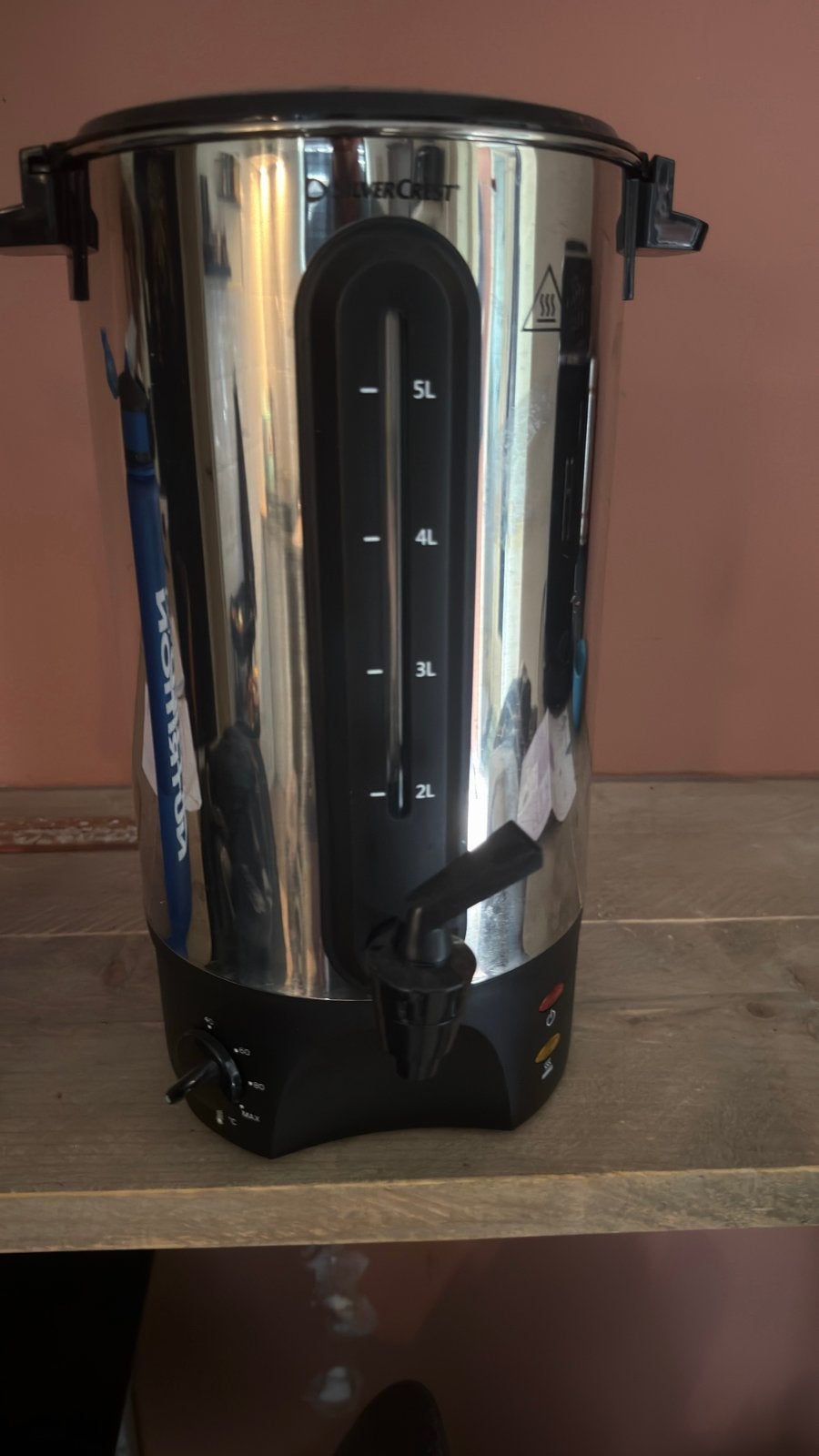 SilverCrest Glühwein- en waterkoker 5L RVS, Witgoed en Apparatuur, 2 liter of meer, Ophalen of Verzenden, Gebruikt, Rvs