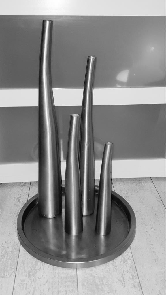 Design soliflore vazen italiaans gebosteld metaal seventies, Antiek en Kunst, Kunst | Designobjecten, Ophalen