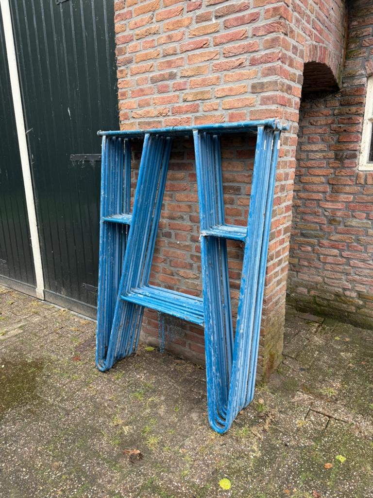 Set metalen schragen / steigerbokken, Ophalen, Nieuw, Rolsteiger of Kamersteiger, 5 meter of hoger