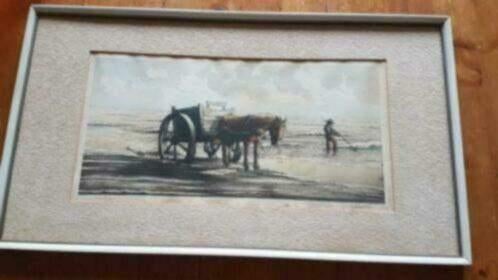 Prachtige grote kleurenets van de kunstenaar A.van Hemert. , Antiek en Kunst, Kunst | Etsen en Gravures, Ophalen