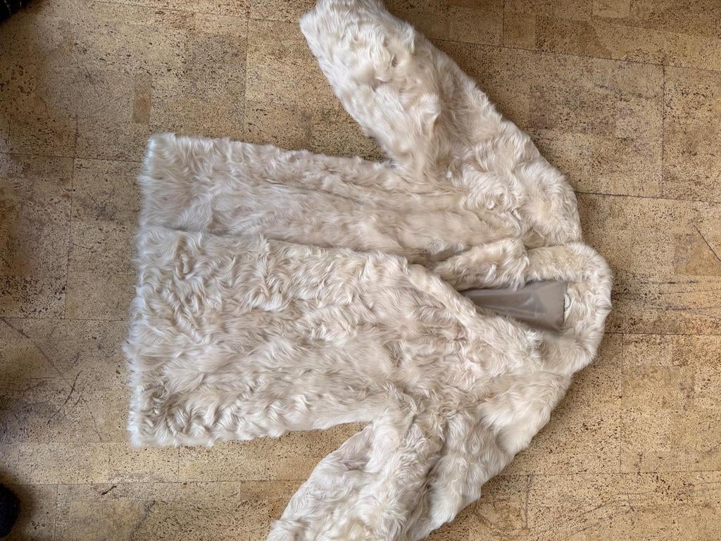 Echte mooie bontjas - Maat L, Ophalen, Zo goed als nieuw, Maat 42/44 (L), Beige