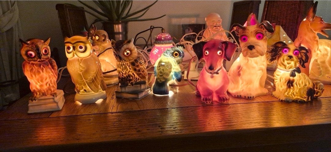 Vintage lampen met verlichting, Ophalen of Verzenden