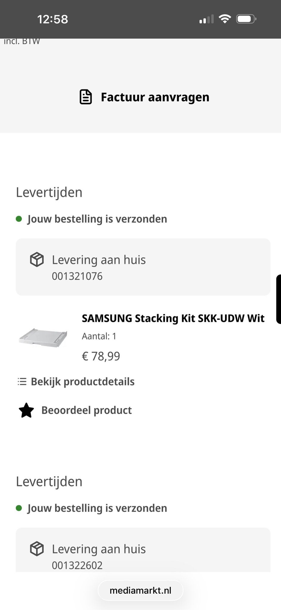 Samsung Stacking Kit SKK-UDW met uitschuiflade wasmachine, Ophalen, Nieuw