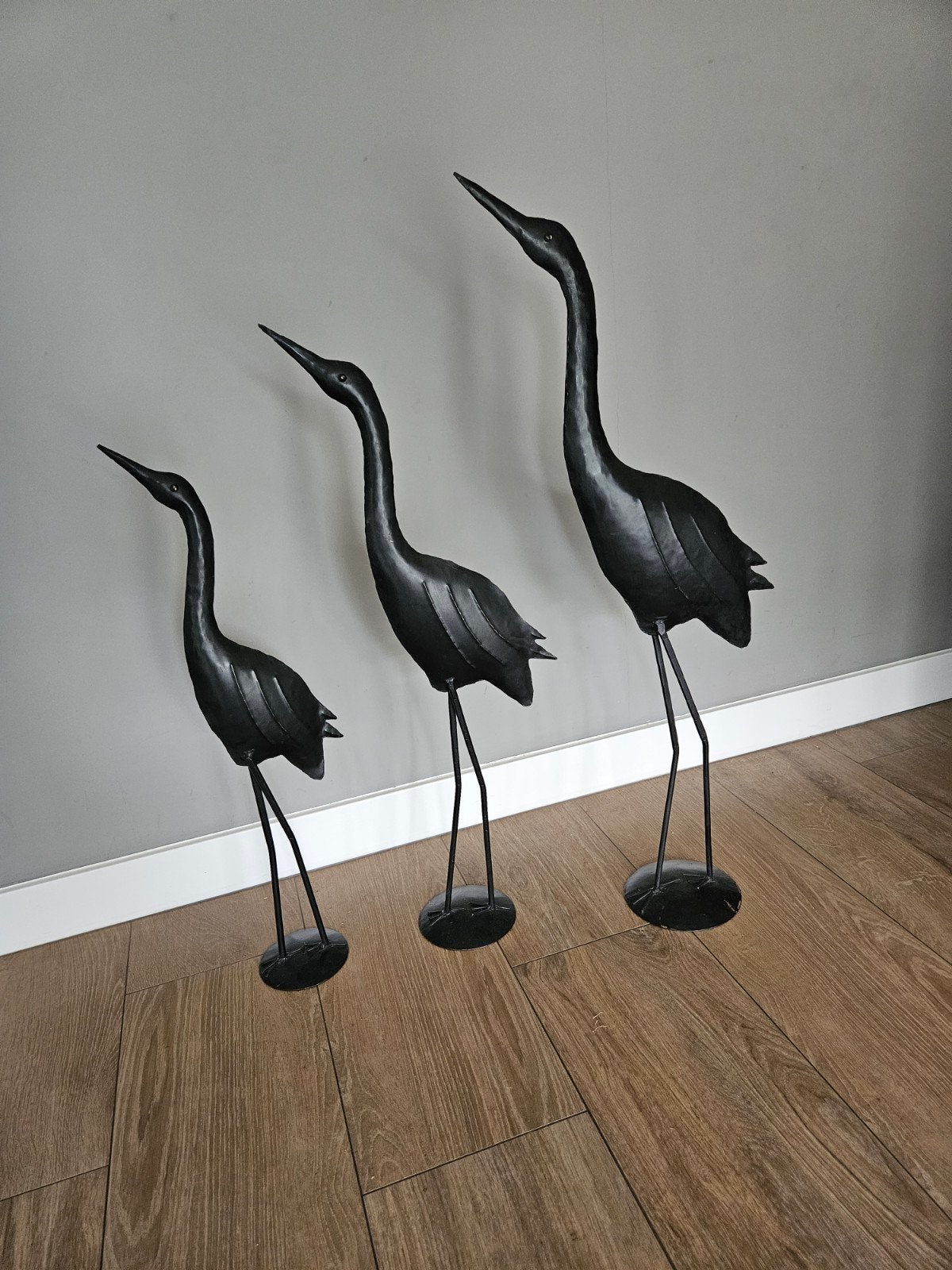 metalen reiger kraan vogels vogel 3 stuks, Ophalen of Verzenden, Zo goed als nieuw, Dier