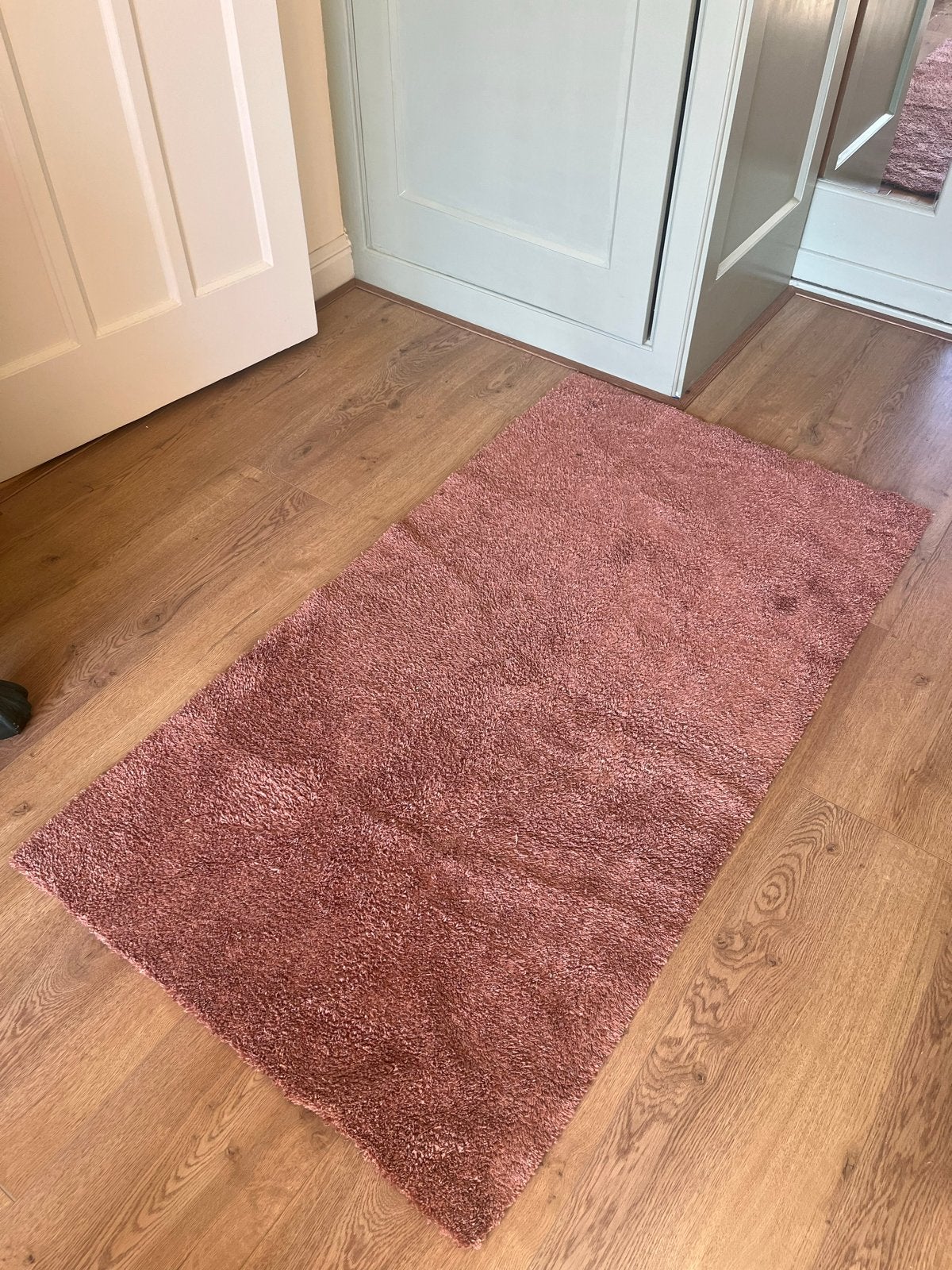 Oud Roze vloerkleed, Ophalen, Gebruikt, 100 tot 150 cm, Roze