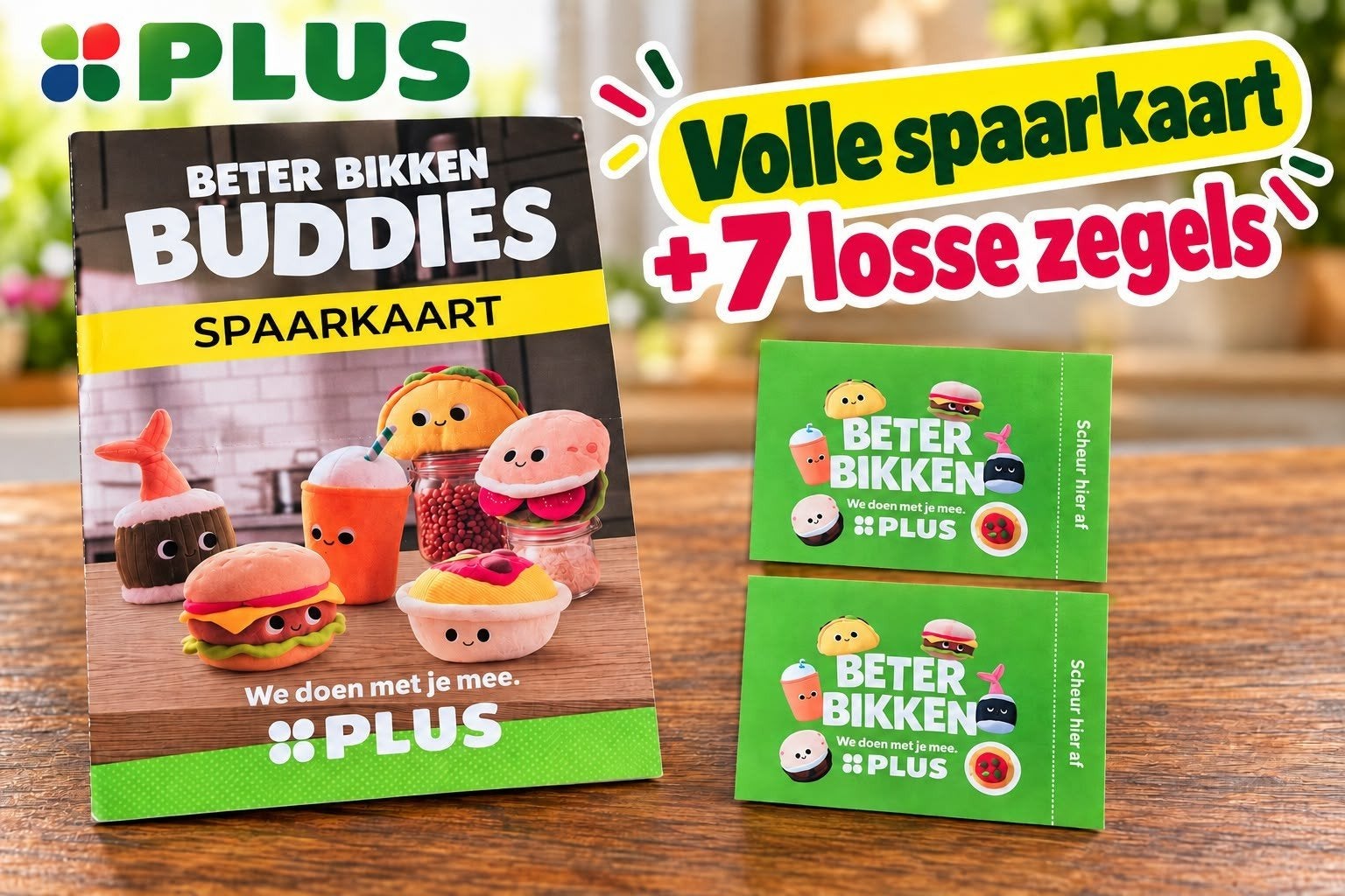 PLUS Beter Bikken Buddies – volle spaarkaart+7 losse zegels, Verzenden, Winkel, Super of Benzinepomp, Zegels, Bonnen of Punten