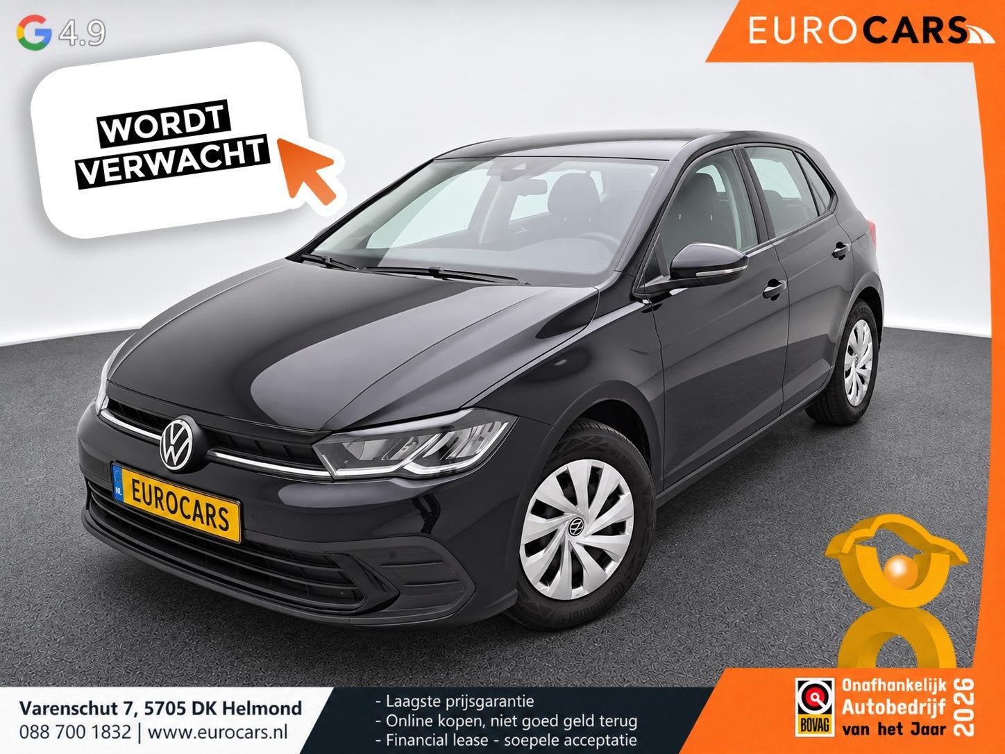 Volkswagen Polo 1.0 TSI Life DSG Navigatie Apple CarPlay And, Auto's, Stof, Gebruikt, 95 pk, Bedrijf