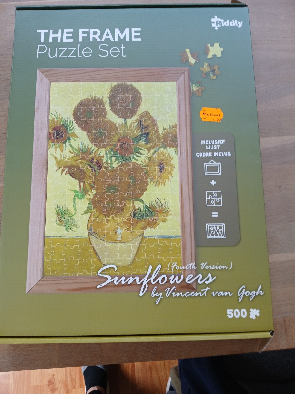 Nieuw en compleet: The Frame Puzzle Set - Sunflowers, Ophalen of Verzenden, 500 t/m 1500 stukjes, Nieuw, Legpuzzel