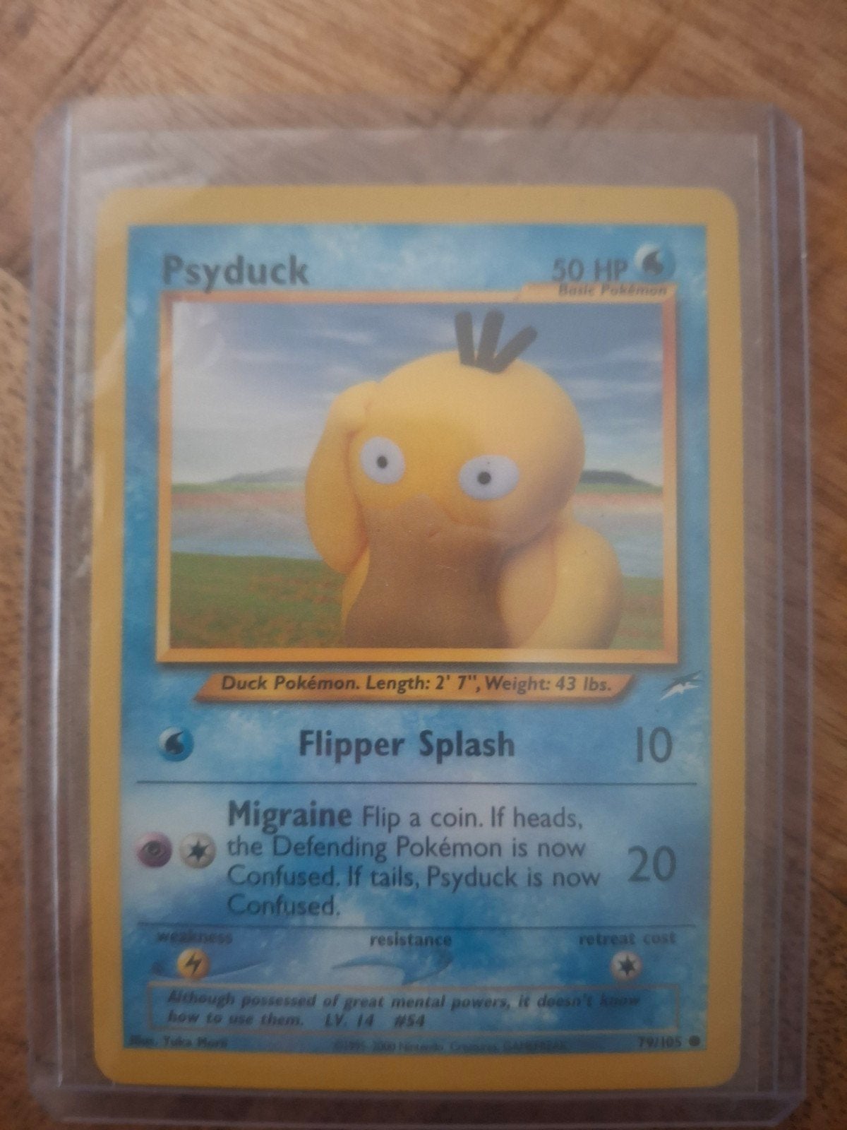 Psyduck 79/105 Pokémon kaart - Basis Pokémon, Ophalen of Verzenden, Gebruikt, Losse kaart