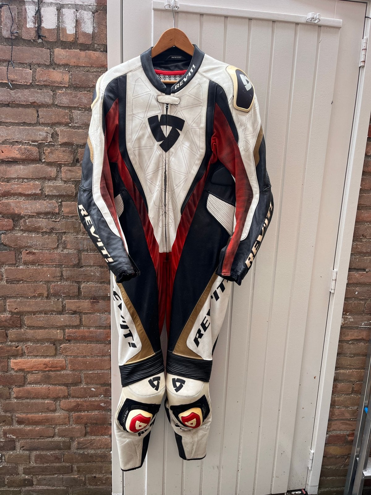 Rev'it! Race overall Maat 50 - Wit, Rood, Zwart, Motoren, Kleding | Motorkleding, Ophalen, Tweedehands, Heren, Combipak