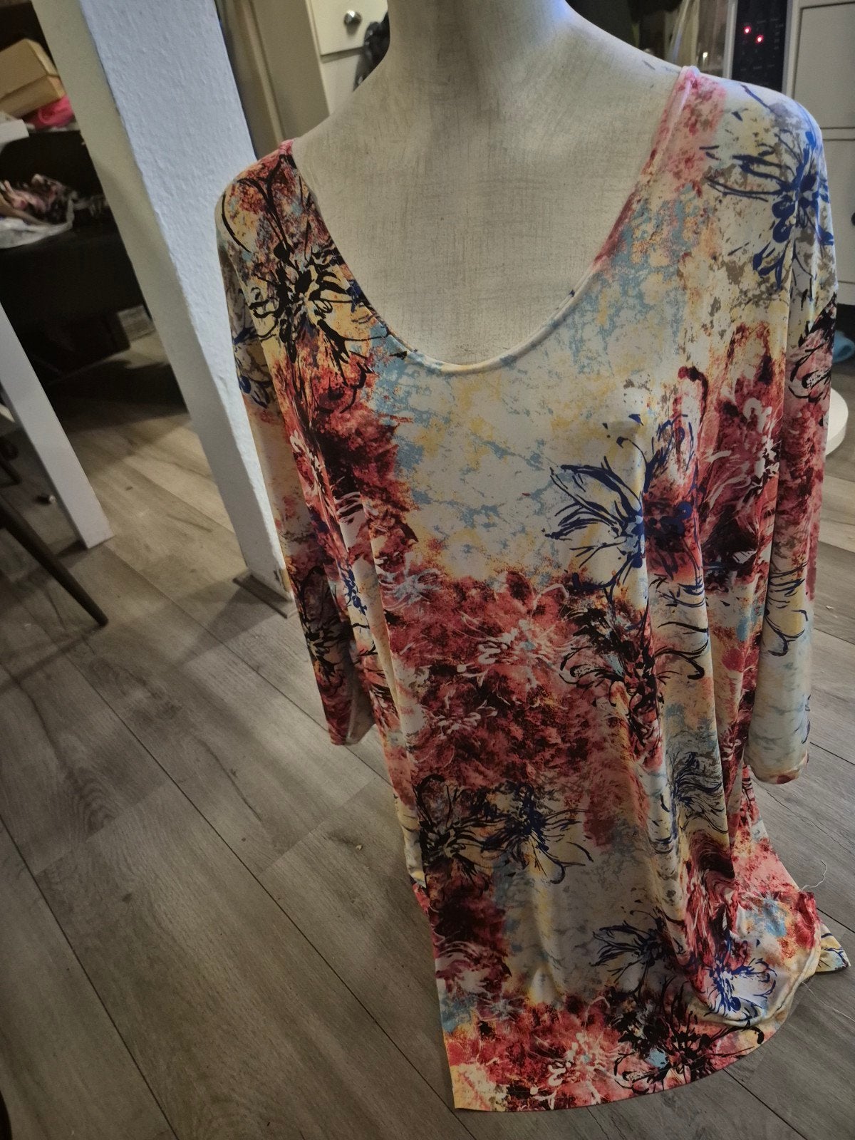 Bloemenprint tuniek maat 56/58, Kleding | Dames, Meerkleurig, Blouse of Tuniek, Ophalen of Verzenden, Magna