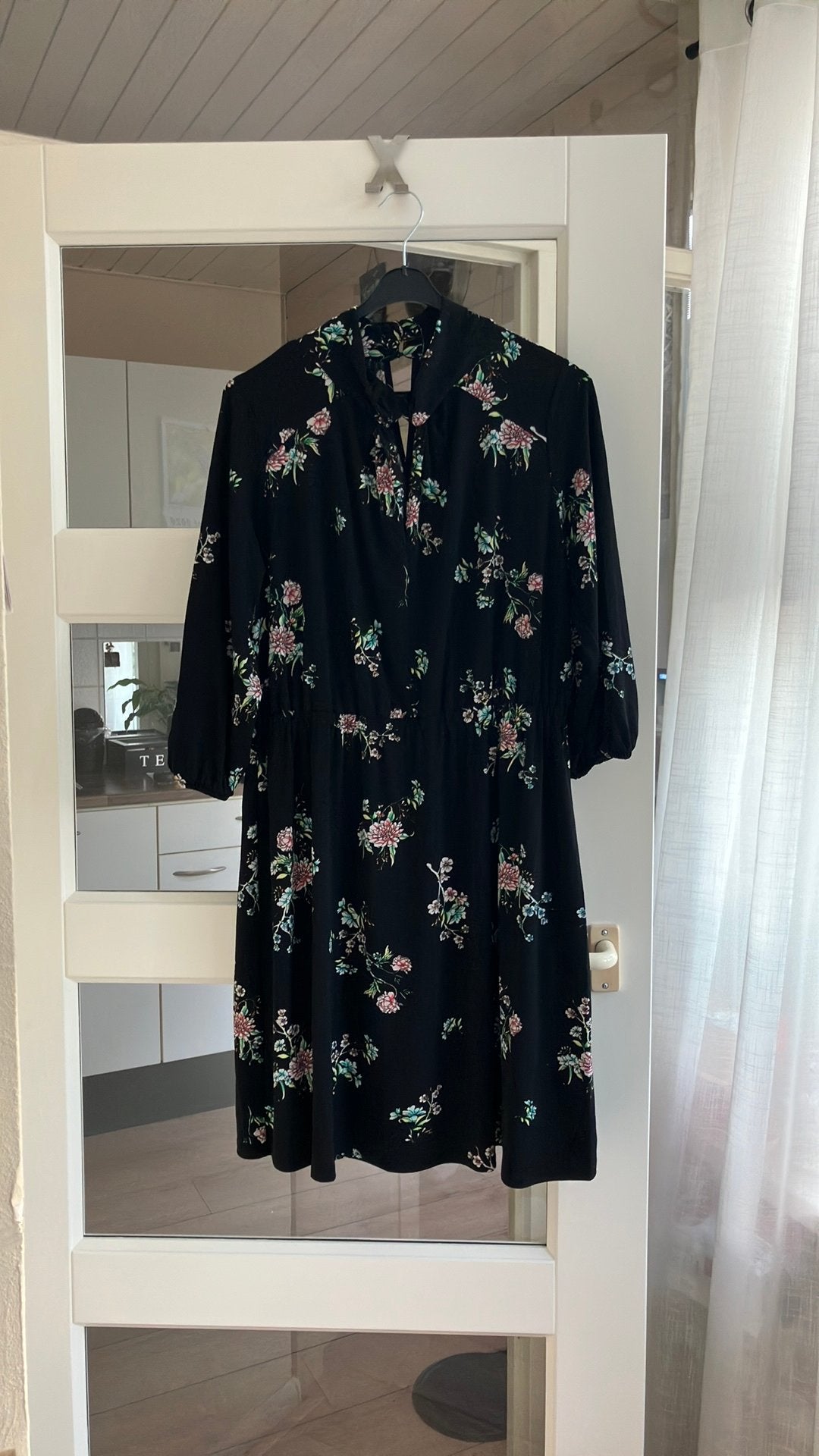 H&M stretch japon mt L, Kleding | Dames, Jurken, Maat 38/40 (M), Blauw, Ophalen of Verzenden, Zo goed als nieuw