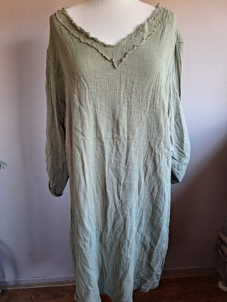 Nieuwe groene stretch jurk Laura di Sarpi, maat 46, Maat 46/48 (XL) of groter, Nieuw, Ophalen of Verzenden, Knielengte