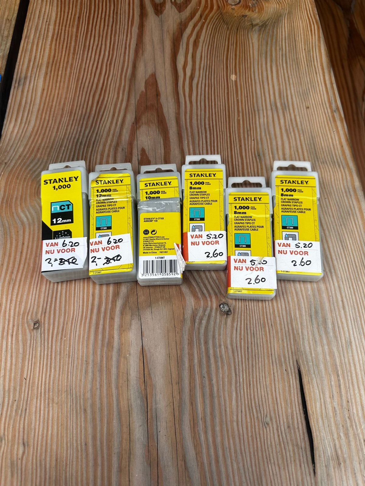 Stanley nietjes en nietjes voor tacker - diverse maten, Ophalen of Verzenden, Nieuw, Tacker/nietmachine, Stanley