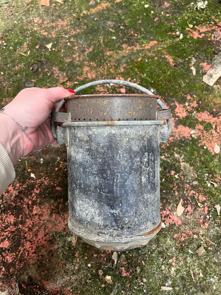 Vintage Brocante Metalen Emmer met Zeef - Decoratief, Ophalen