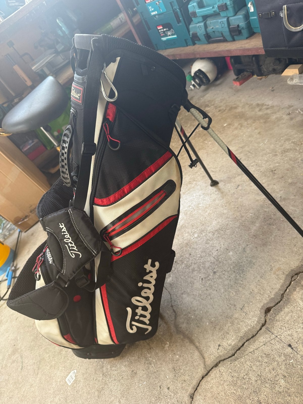 Titleist Draagtas - Golfstandbag Zwart/Rood/Wit, Ophalen of Verzenden, Gebruikt, Tas, Overige merken