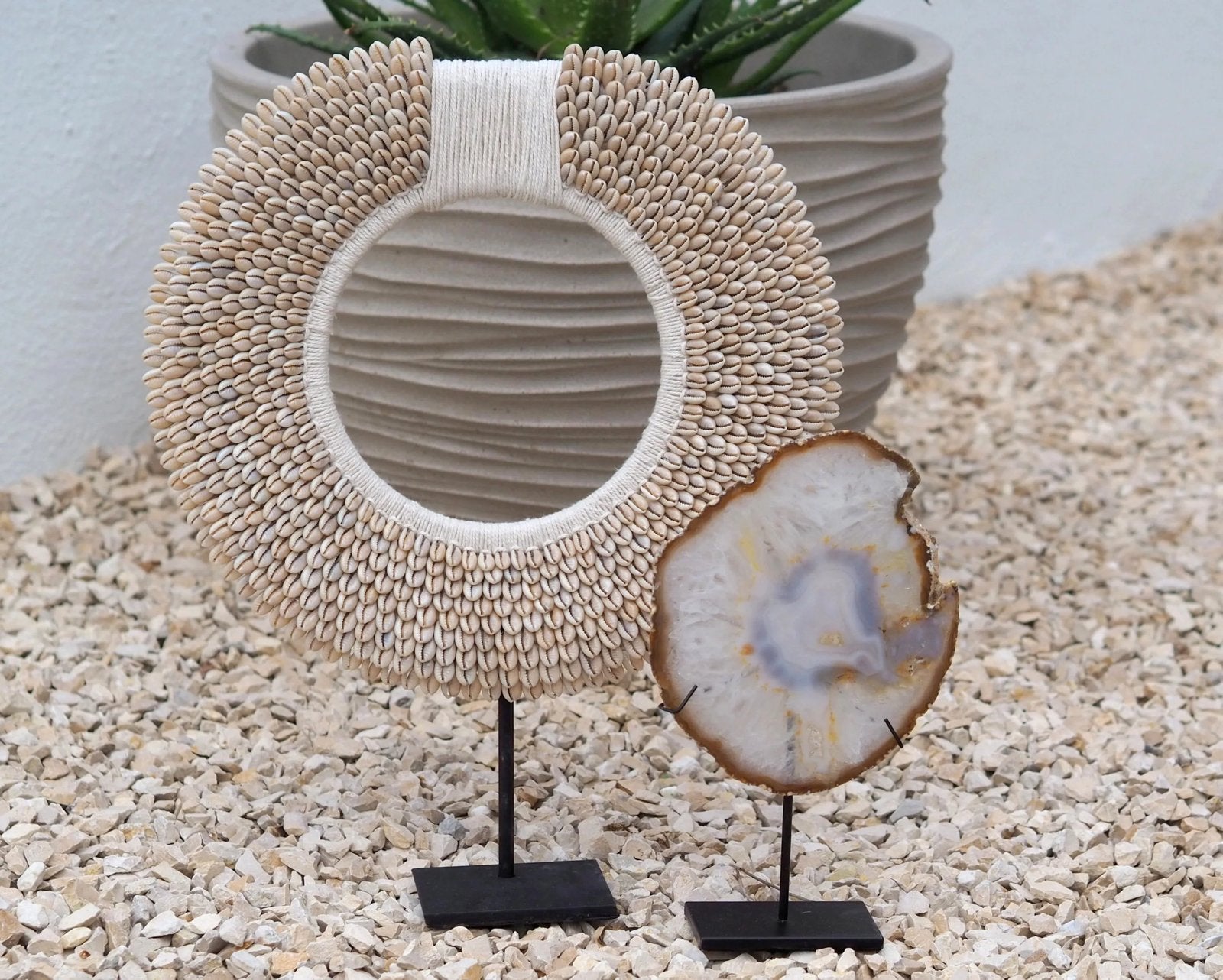 Beige schelpen ornament | groot, Huis en Inrichting, Woonaccessoires | Kransen, Ophalen of Verzenden, Nieuw