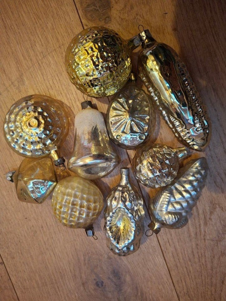 set van 10 oude kerstballen kerst decoratie, Diversen, Ophalen of Verzenden