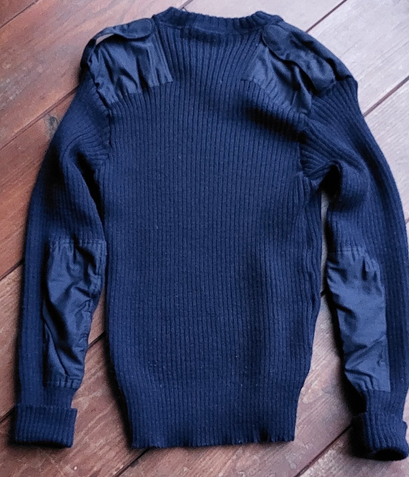 Vintage militaire wollen commando trui pullover Engeland, Ophalen of Verzenden, Gedragen, Maat 56/58 (XL), Blauw
