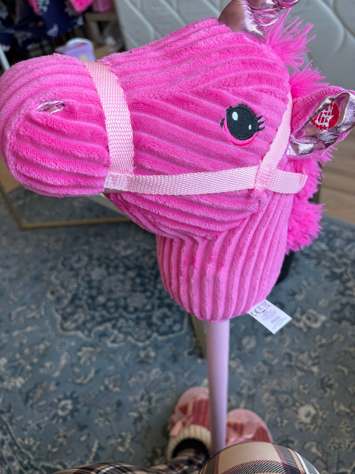 Roze Stokpaardje met Geluid - Unicorn, Ophalen, Zo goed als nieuw, Meisje