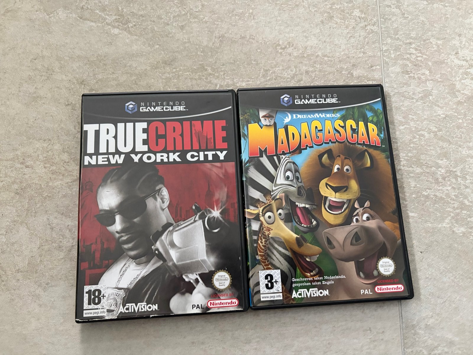 Nintendo GameCube Spellen: True Crime & Madagascar, Spelcomputers en Games, Games | Nintendo GameCube, Avontuur en Actie, Gebruikt