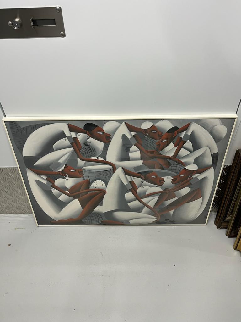Laurent Casimir Replica - Haïtiaanse Scène 100x70 cm, Antiek en Kunst, Ophalen