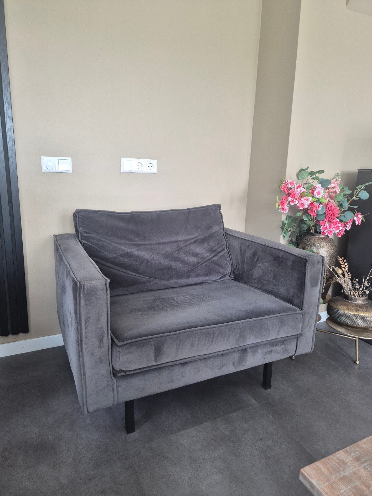 Bepurehome Loveseat Velvet Velours Antraciet, Ophalen, Tweepersoons, Minder dan 150 cm