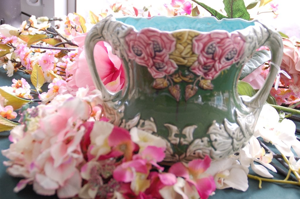 Antieke gave bloempot uit frankrijk, Antiek en Kunst, Antiek | Keramiek en Aardewerk, Ophalen of Verzenden