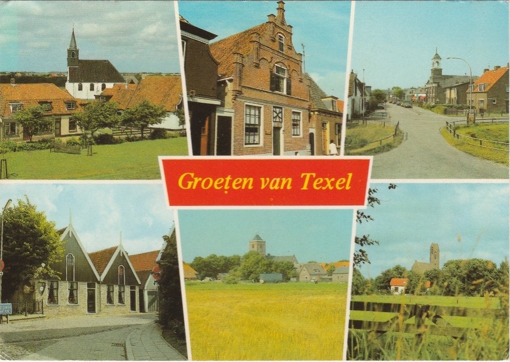 TEXEL Kerk Gevels Panorama Groeten, Verzenden, 1960 tot 1980, Gelopen, Waddeneilanden
