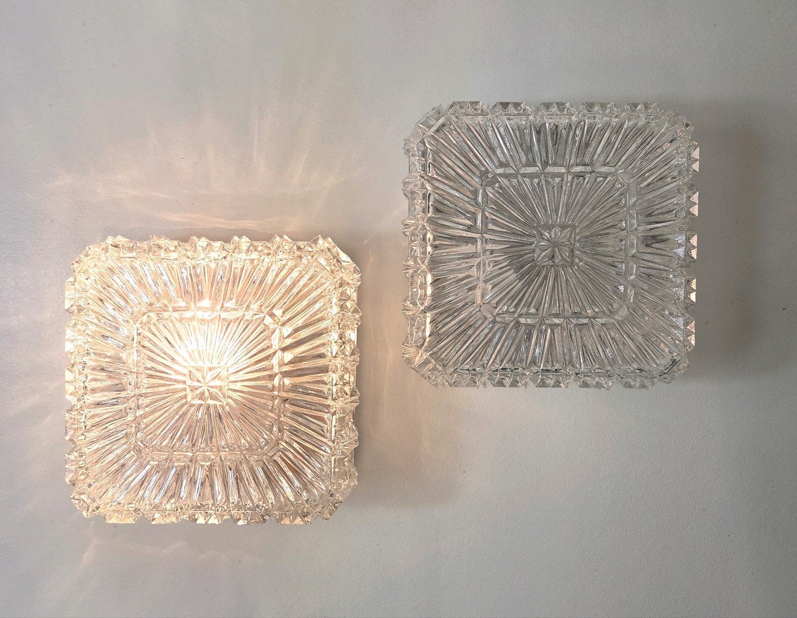 Setprijs! Mid-century modern wandlamp Limburg jaren 60, Huis en Inrichting, Ophalen, Zo goed als nieuw, Glas