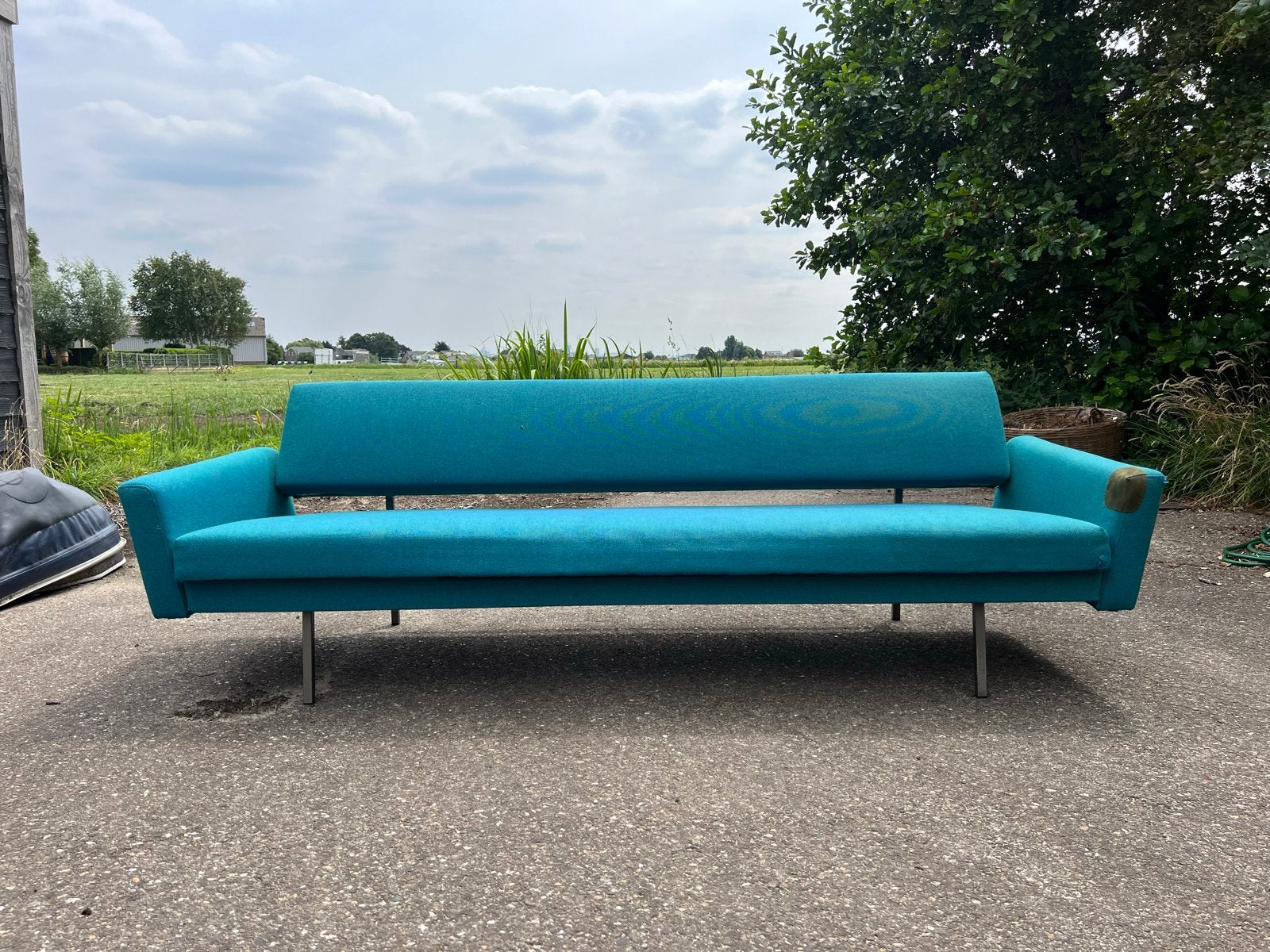 Rob Parry GELDERLAND slaapbank - Vintage jaren 50 60 70, Ophalen, Gebruikt, Blauw, Tweepersoons