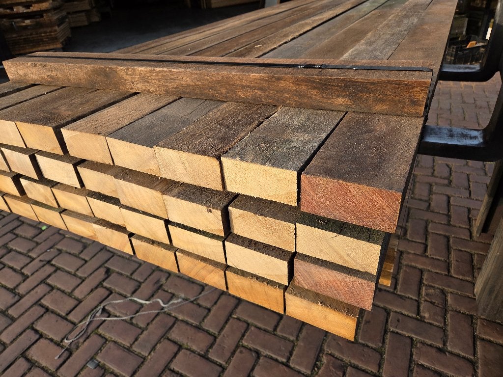 Afrasteringspalen Hardhout 5.0x10.0 cm -nr: HB91, Ophalen, Minder dan 180 cm, Planken, Hardhout