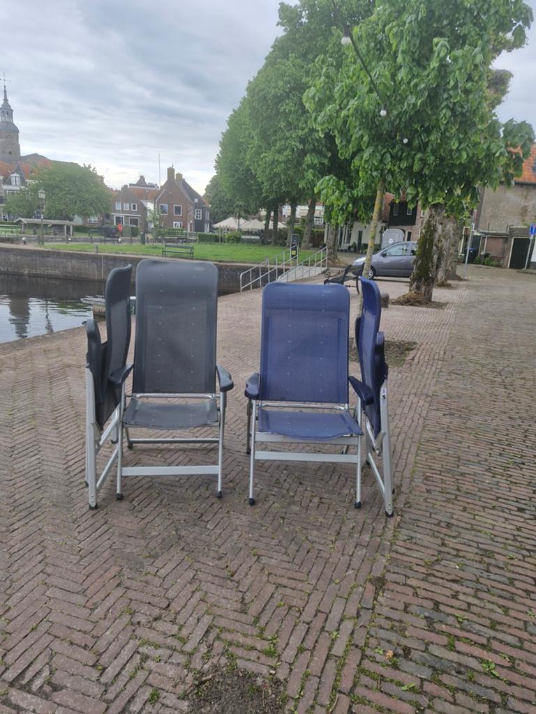 4 Crespo campingstoelen - comfortabel en verstelbaar, Ophalen, Gebruikt, Campingstoel
