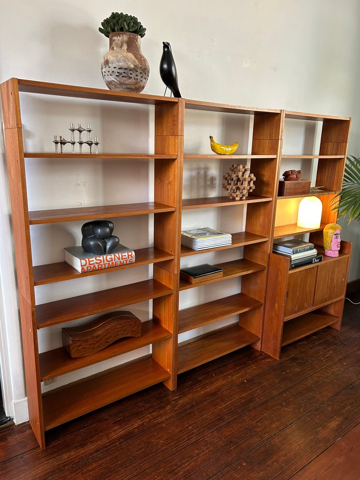Vintage teakhouten wandkast KLM serie Poul Cadovius, Ophalen of Verzenden, Zo goed als nieuw, 25 tot 50 cm, 200 cm of meer