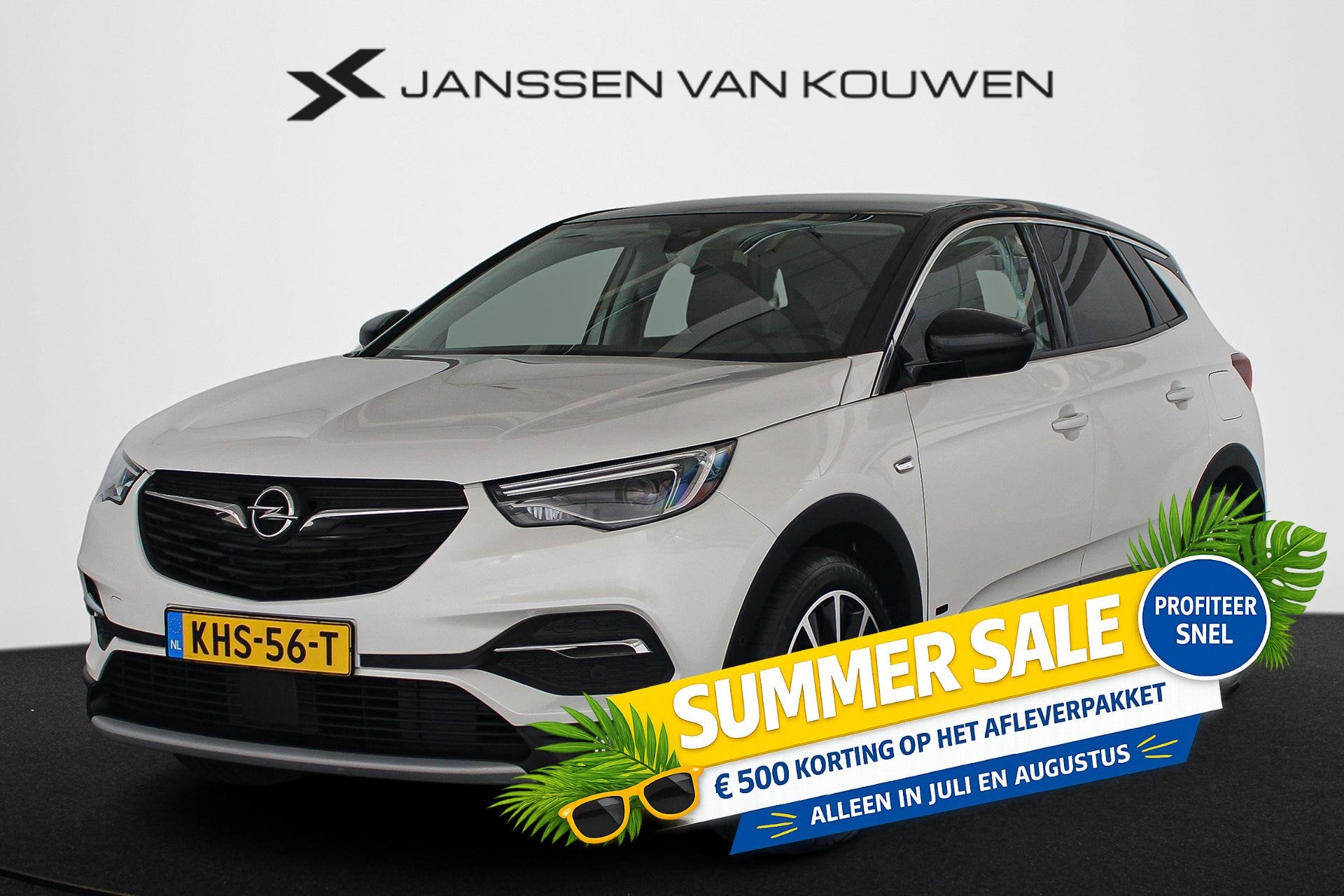 Opel Grandland X 1.6 Turbo Hybrid Ultimate Stoelventilatie D, Auto's, Opel, 228 pk, 4 cilinders, Wit, Bedrijf