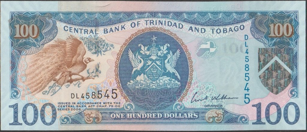 Trinidad & Tobago 100 dollars 2006 UNC p.51a (# 280), Verzenden, Midden-Amerika, Los biljet