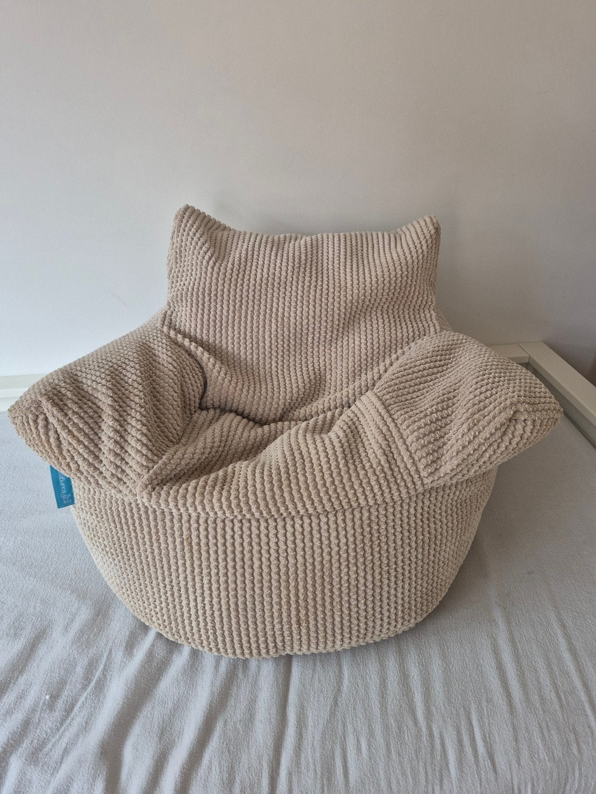 Big Bertha kleuterfauteuil/zitzak pompom crème, Ophalen, Gebruikt, Beige, Zitzak