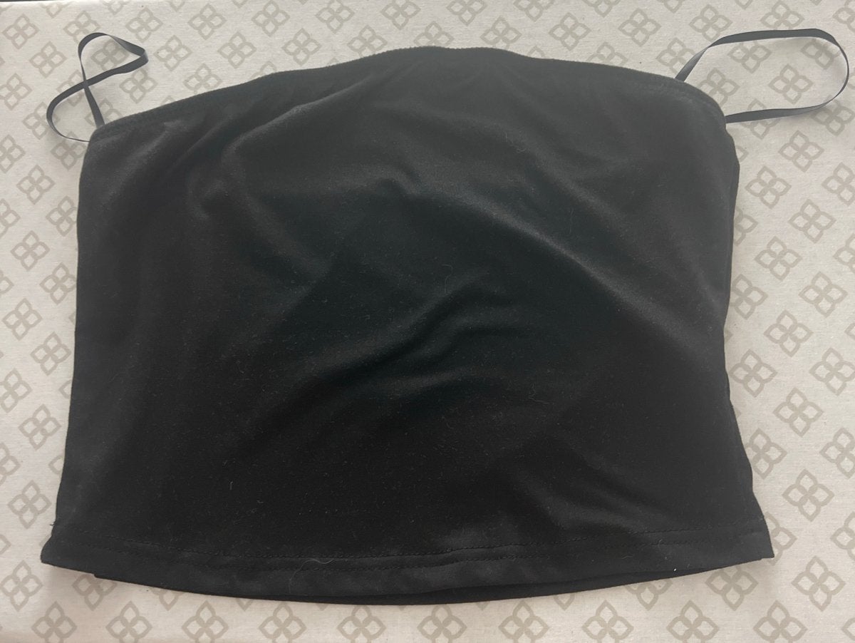 Zwarte Shein strapless top maat M, Maat 38/40 (M), Zwart, Ophalen of Verzenden, Zo goed als nieuw