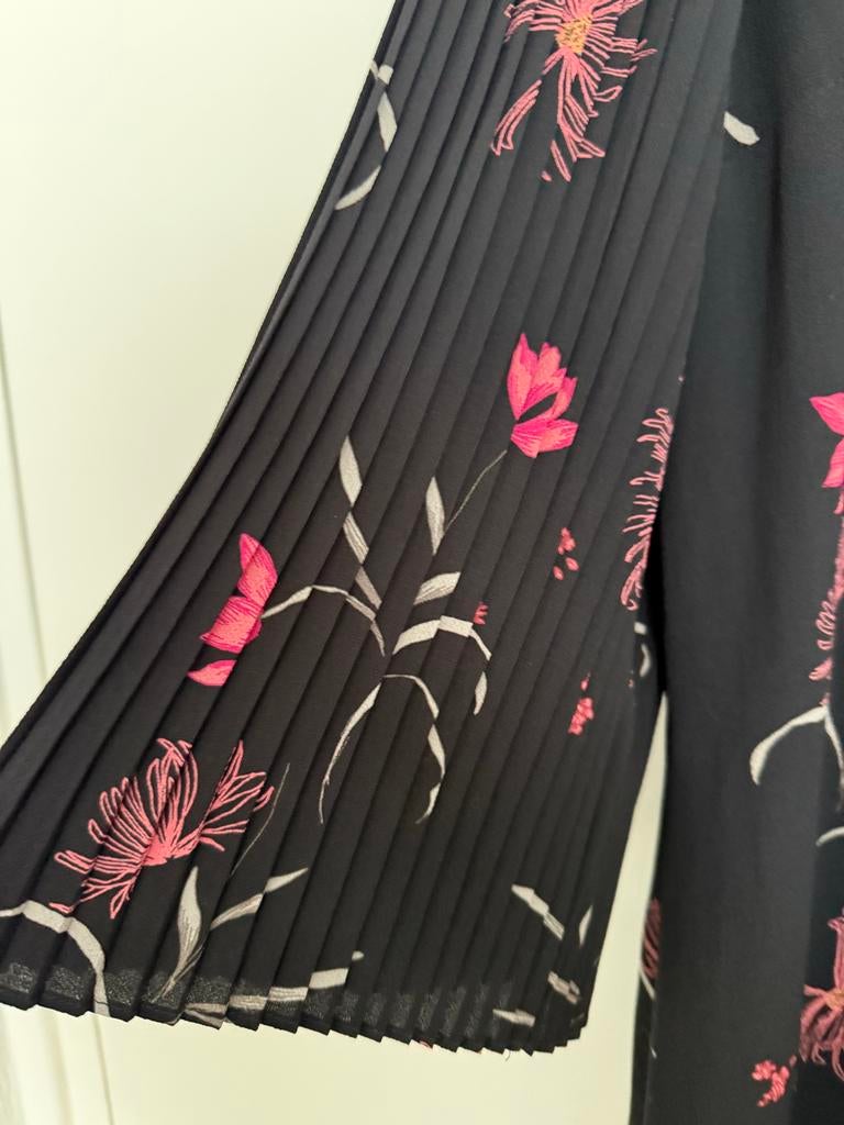 Atmos Fashion jurk met bloemenprint, Kleding | Dames, Jurken, Maat 38/40 (M), Zwart, Ophalen of Verzenden, Knielengte