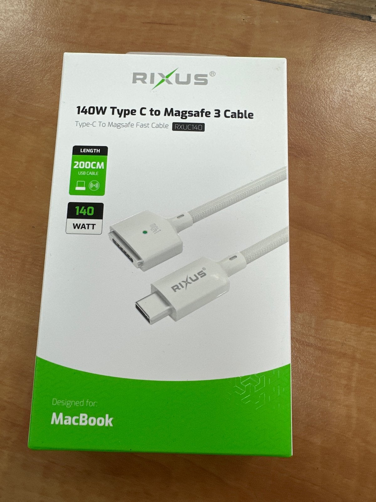 Rixus 140W USB-C naar MagSafe 3 kabel voor MacBook, Magsafe 2, Nieuw, Rixus, Rixus