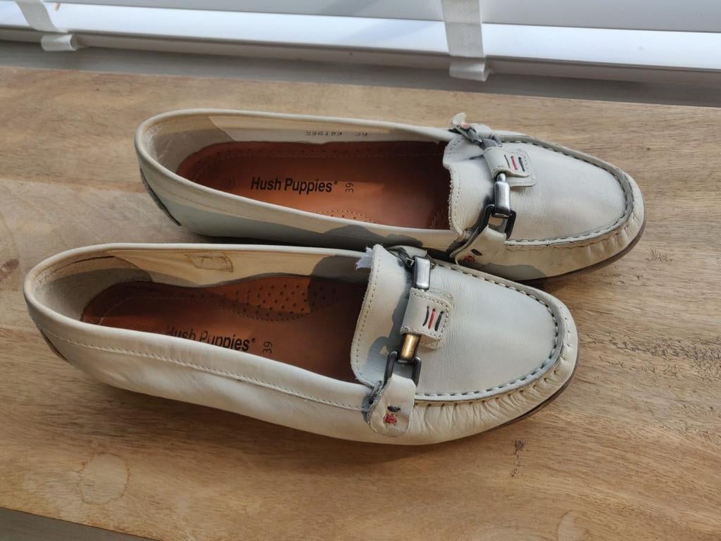 Instappers maat 39 Hush Puppies, Kleding | Dames, Schoenen, Ophalen of Verzenden, Zo goed als nieuw, Hush Puppies, Wit