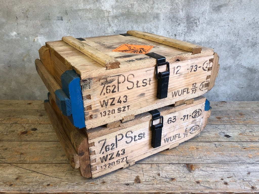 Stoere stapelbare houten legerkisten | munitiekisten!, Minder dan 50 cm, Gebruikt, Minder dan 50 cm, Ophalen of Verzenden